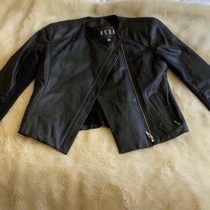 Veda Dali Black Leather Jacket - size M